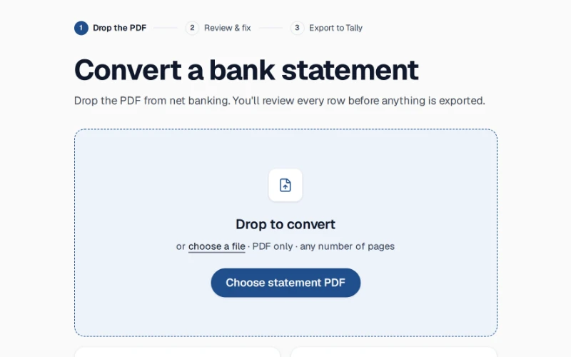 Drop zone with an SBI PDF